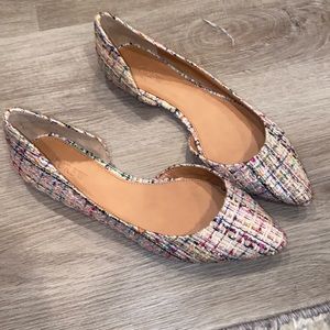 J Crew Factory Tweed D’Orsay Flats